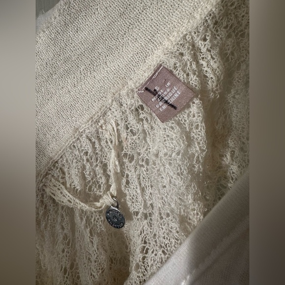 ANTHROPOLOGIE Knitted & Knotted SM 2 PIECE Cille Pullover Beaded Silver Lace Top - Picture 10 of 16